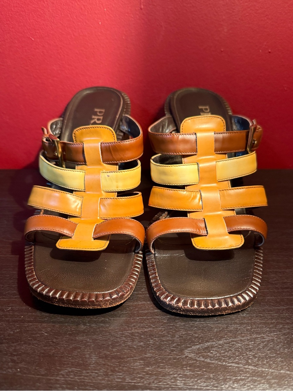 PRADA Multi-Color Leather Heels, Size 7.5 - Picture 2 of 10